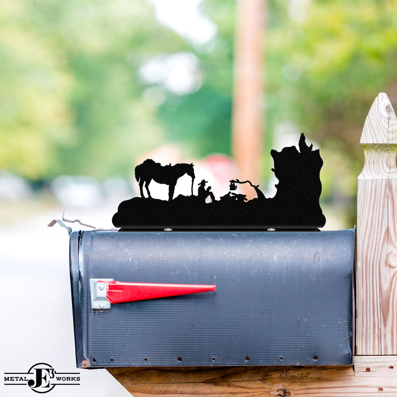 Cowboy & Coyote Mailbox Topper