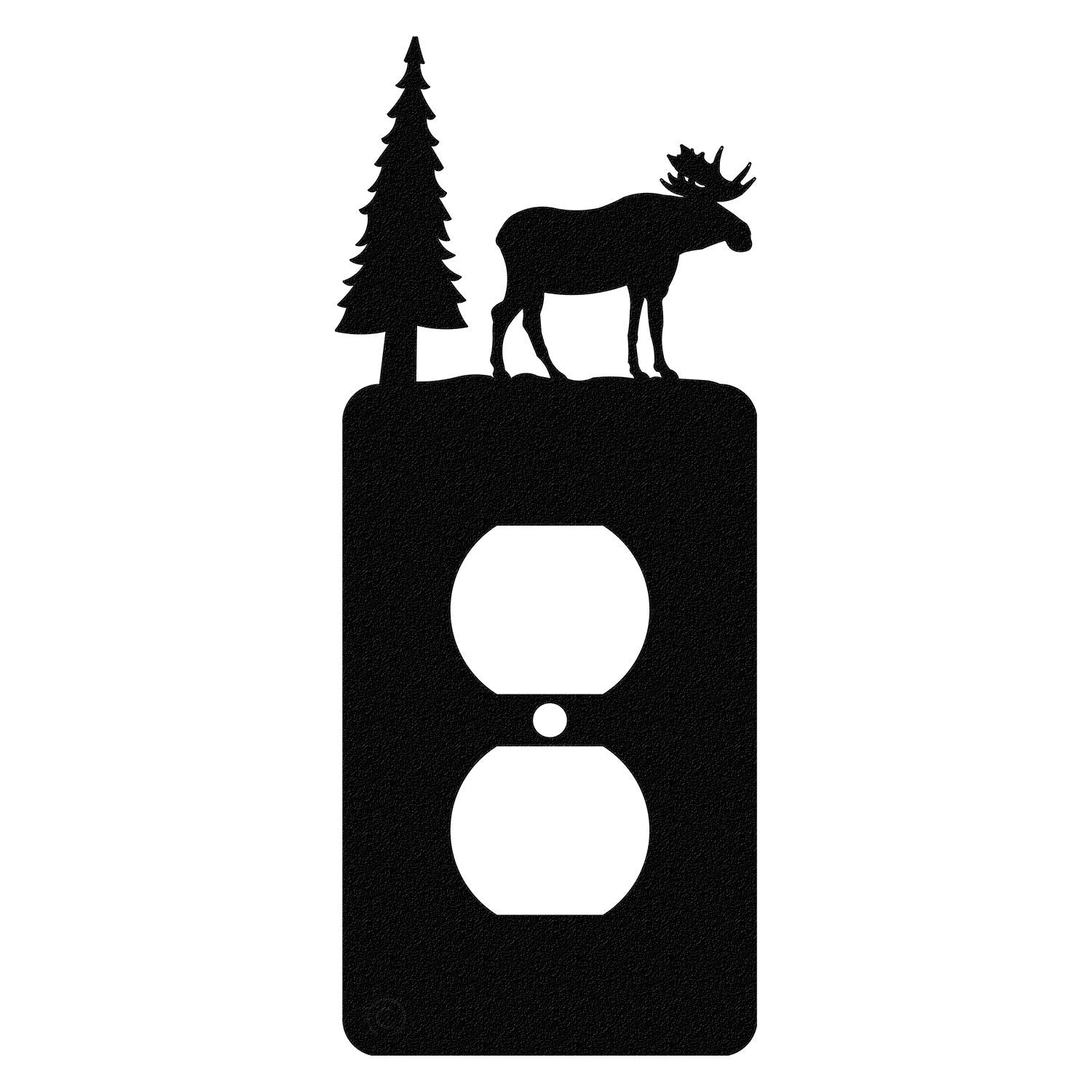 Metal Bear Light Switch Cover Moose Tree Mountain Elk Black Light Switch  Plate Forest Outlet Cover Toggle Light Switch Wall Plate Cover for Home