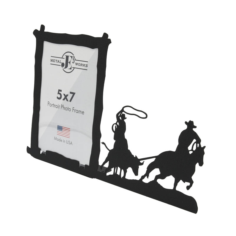 Team Roping Picture Frame – JE3 Metal Works