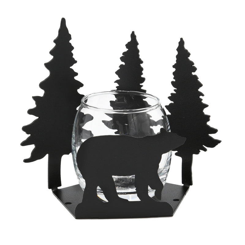 Bear & Pine Trees Candle Holder