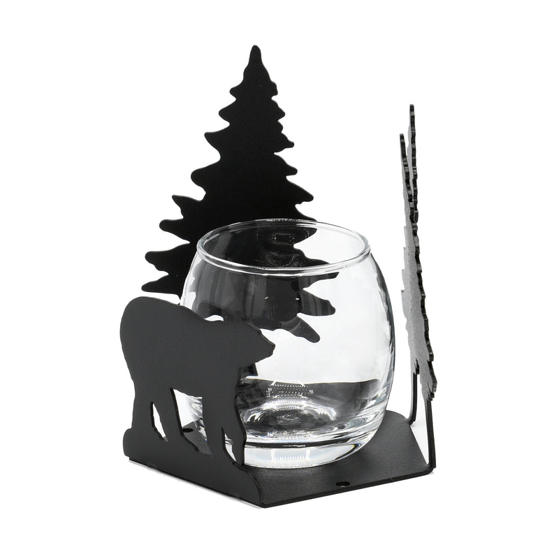 Bear & Pine Trees Candle Holder