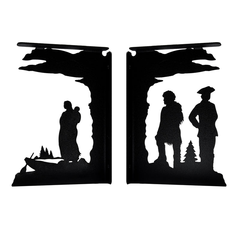 Sacagawea with Lewis & Clark Shelf Brackets (Set of 2)