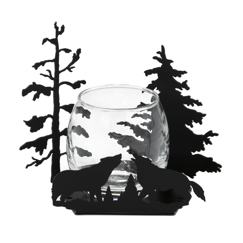 Wolves & Pine Trees Candle Holder