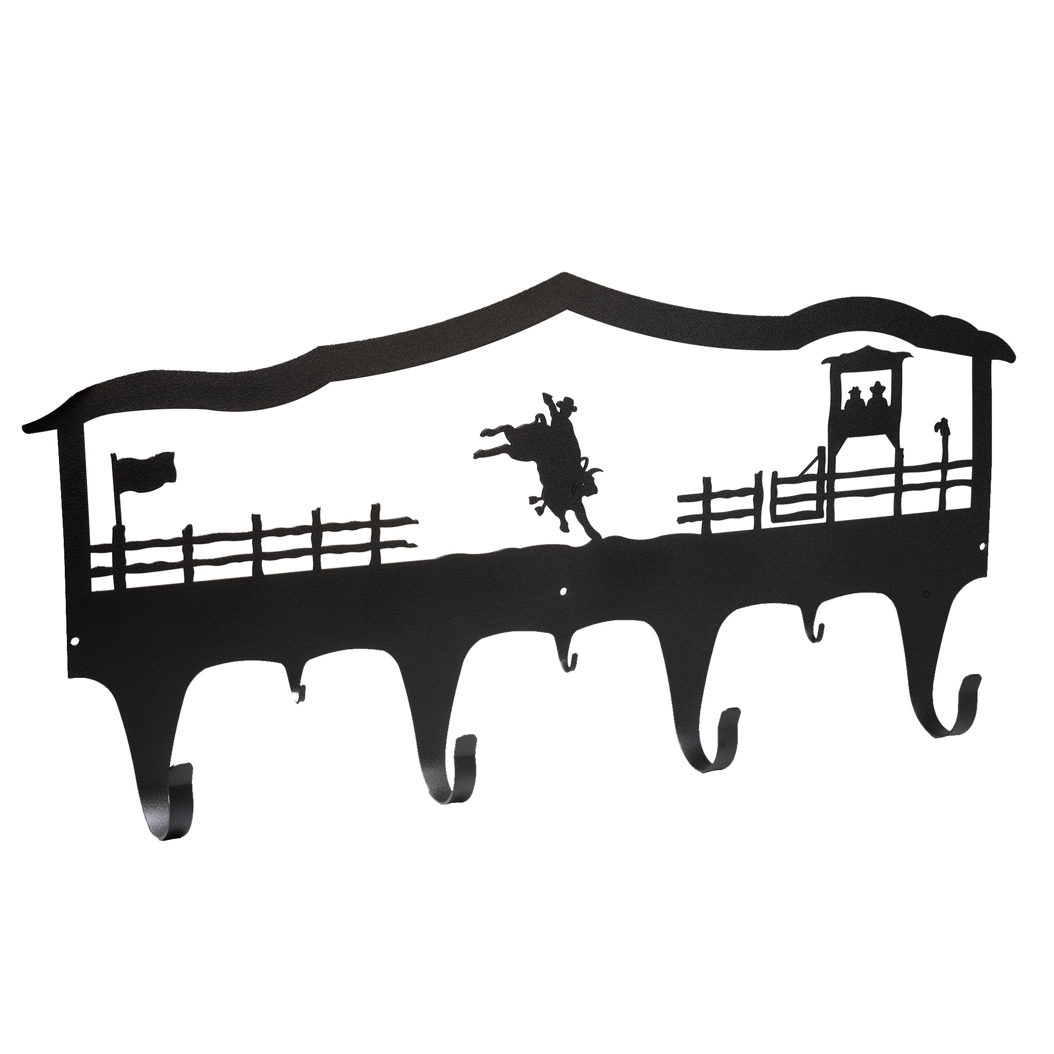 Rodeo Bull Rider With Fence & Judges Coat & Key Hook – JE3 Metal Works