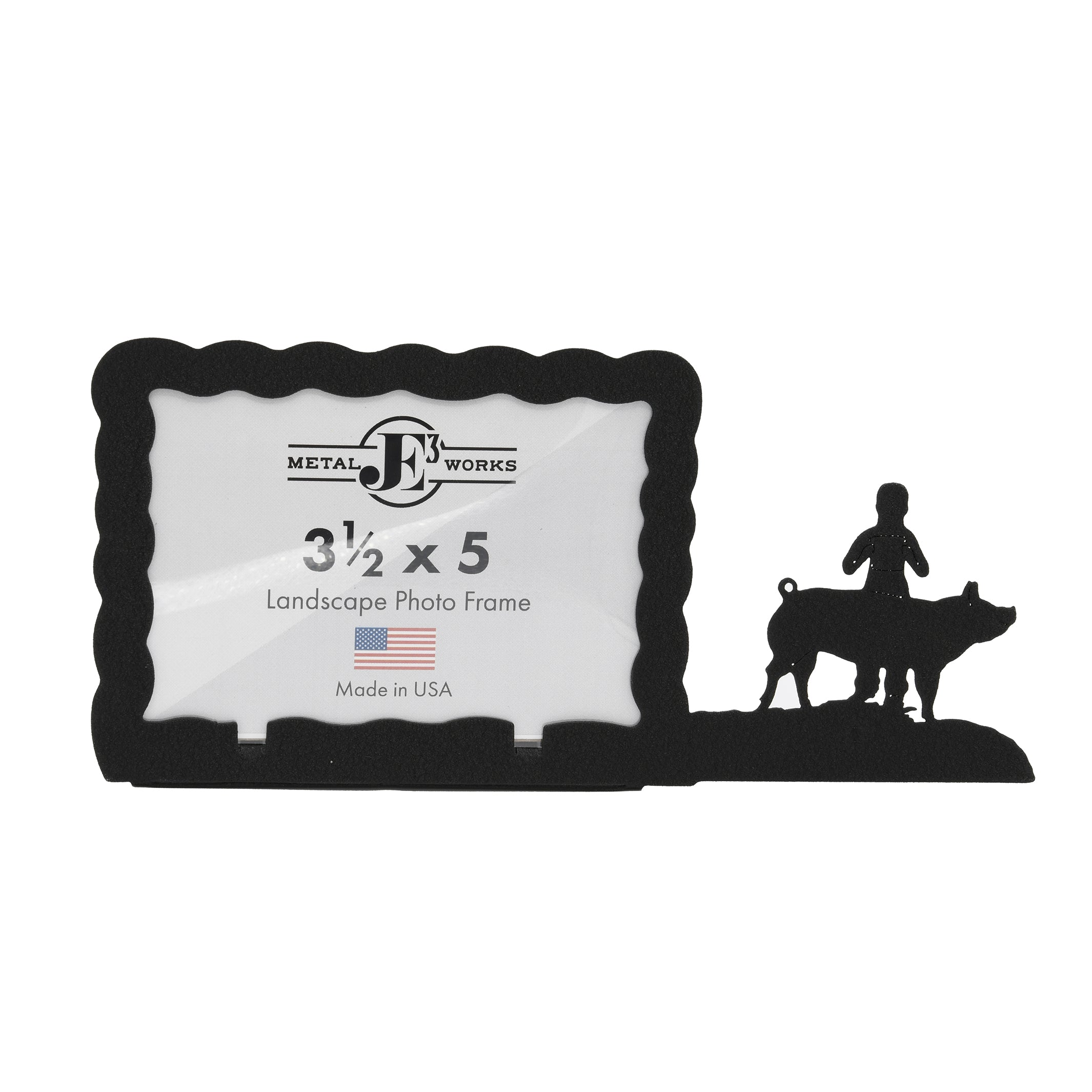 Child With Show Pig Picture Frame – JE3 Metal Works