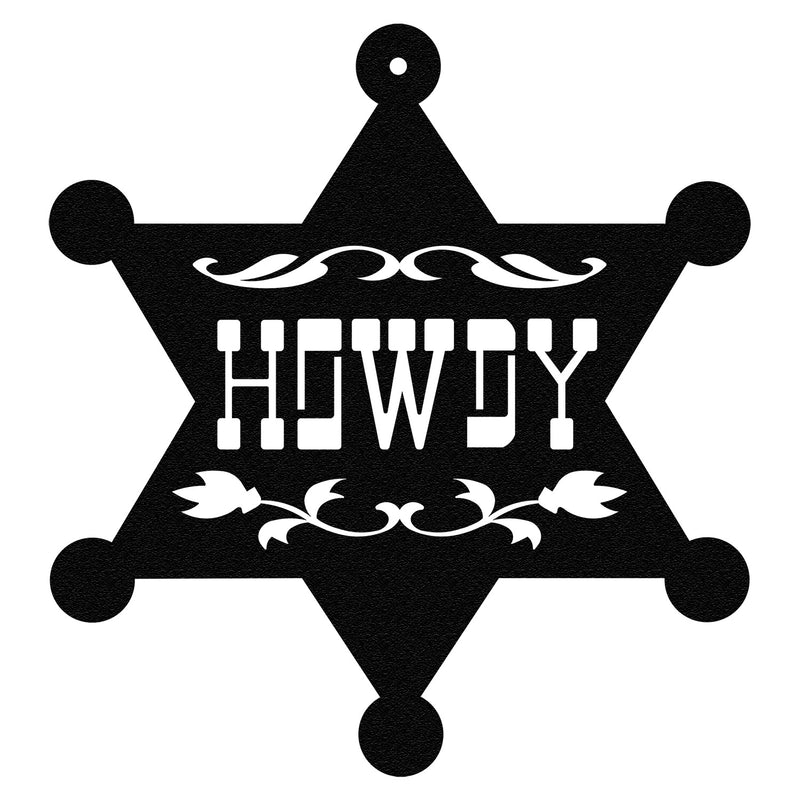 "Howdy" Sheriff Badge 7 1/2" x 8" Wall Art