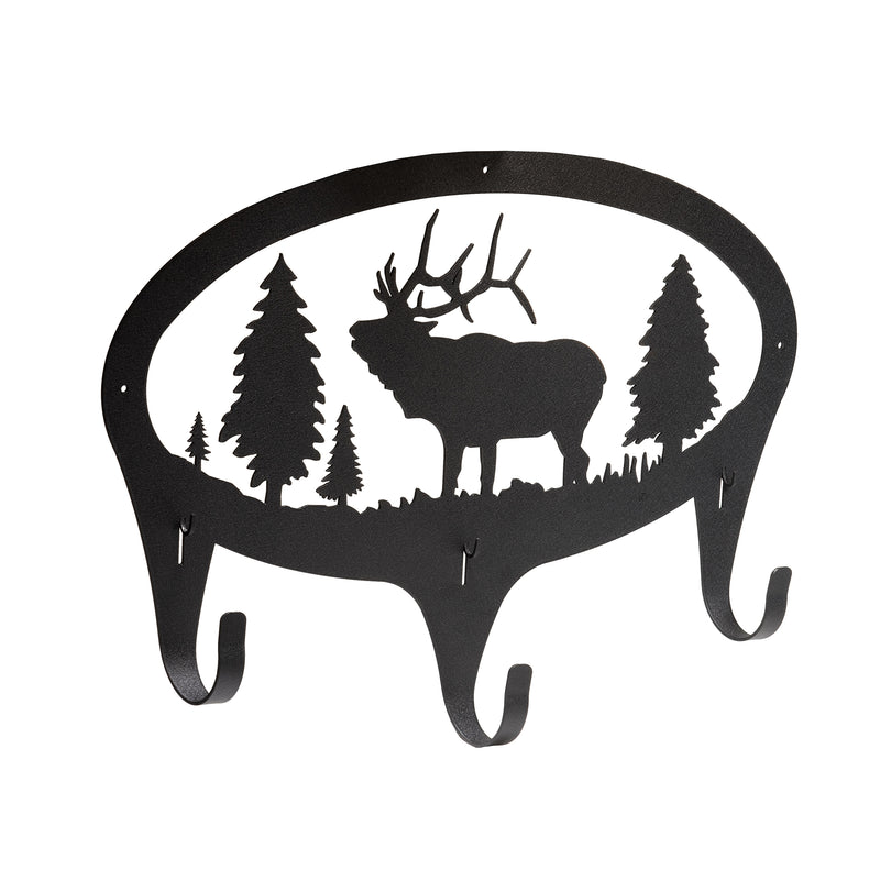 Elk & Pine Trees Coat & Key Hook