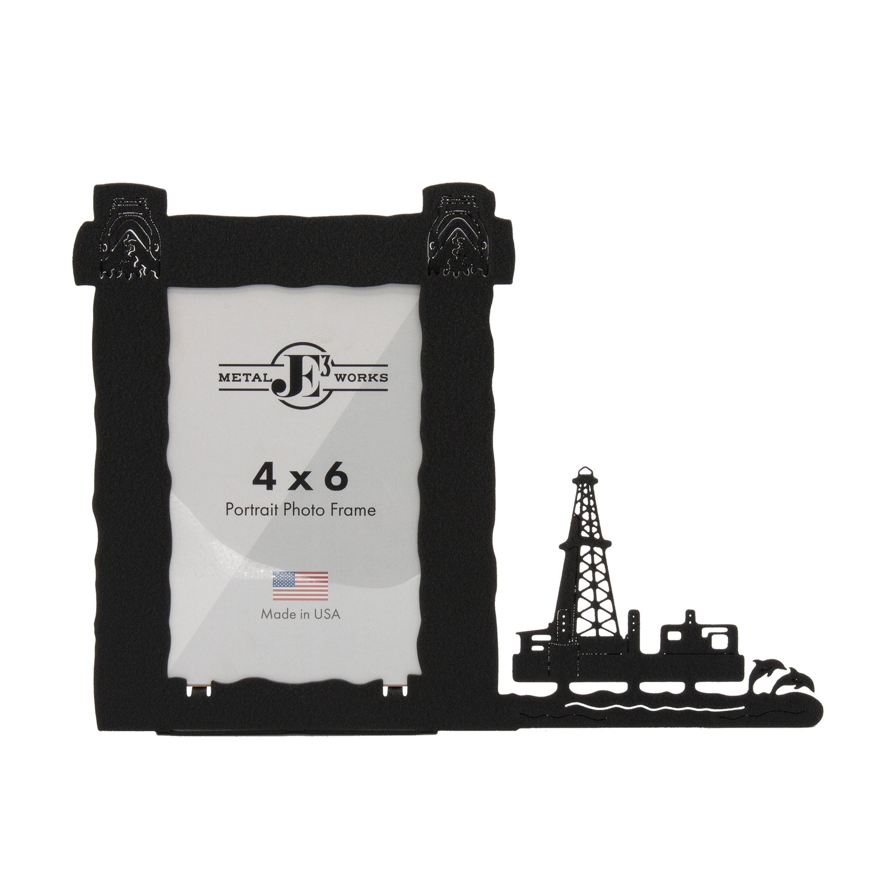 Offshore Oil Rig With Dolphins Picture Frame – JE3 Metal Works